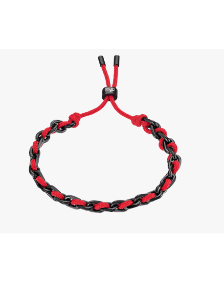 Lotus Style Bracelet Femme Acier Noir Et Cordon Rouge LS2376-2/6