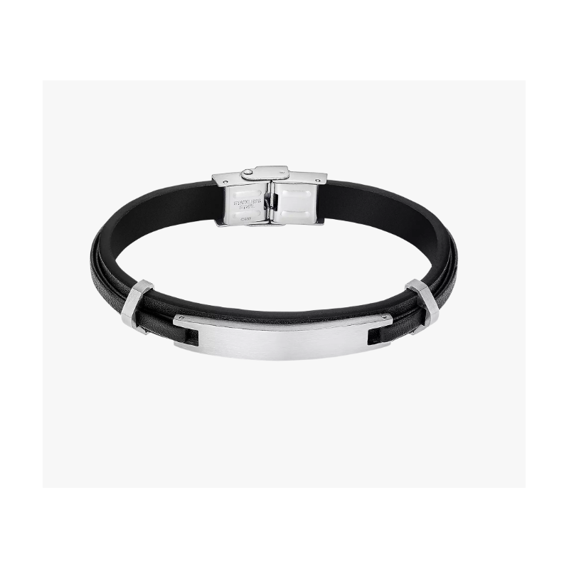 Lotus Style Bracelet Homme Acier Cuir Noir LS2400-2/1 Lotus Style Bracelet Homme Acier Cuir Noir LS2400-2/1