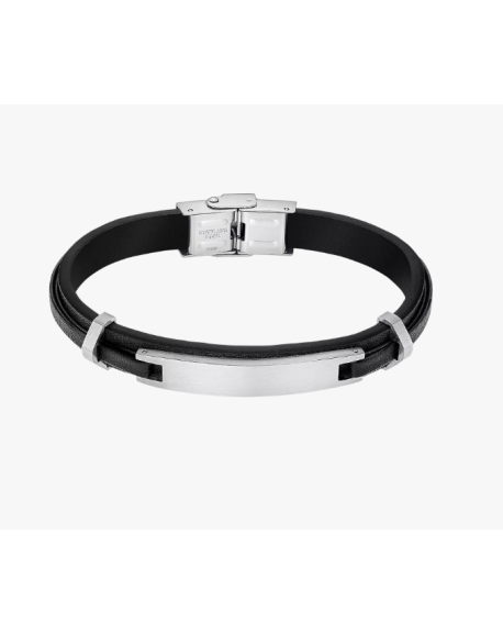 Lotus Style Bracelet Homme Acier Cuir Noir LS2400-2/1
