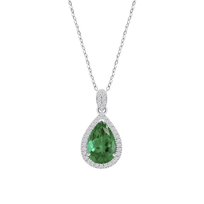 Lotus Silver Collier Femme Argent Et Pendentif Pierre Verte LP3789-1/3 Lotus Silver Collier Femme Argent Et Pendentif Pierre Verte LP3789-1/3