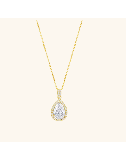 Lotus Silver Collier Femme Argent Doré Et Pendentif Pierre Blanche LP3789-1/4