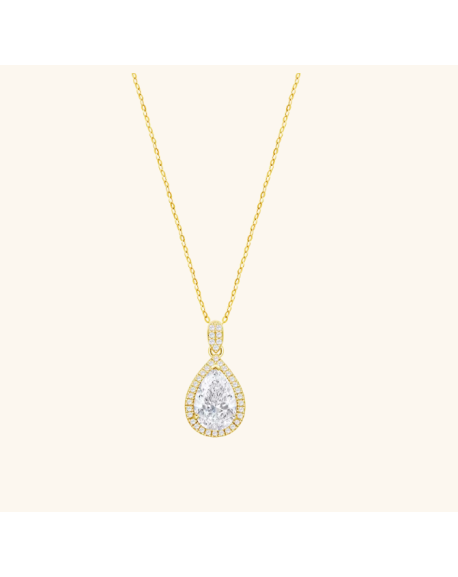 Lotus Silver Collier Femme Argent Doré Et Pendentif Pierre Blanche LP3789-1/4