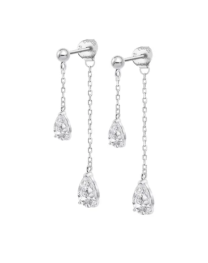 Lotus Silver Boucle D'Oreille Femme Argent Pendante Et Strass LP3800-4/1
