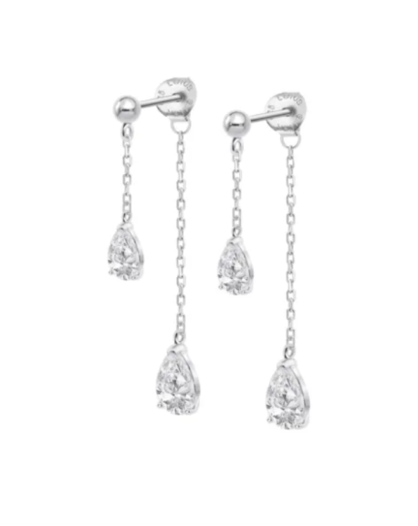 Lotus Silver Boucle D'Oreille Femme Argent Pendante Et Strass LP3800-4/1
