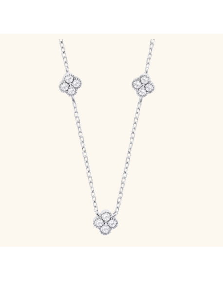 Lotus Silver Collier Femme Argent Trèfles Oxydes LP3889-1/2