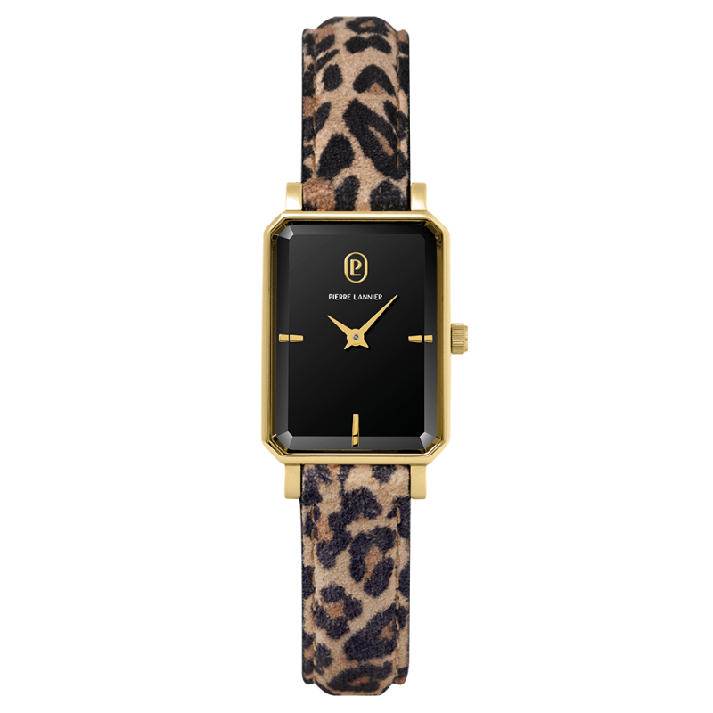 Pierre Lannier Ariane Montre Femme Acier Doré Cuir Léopard 006L539 Pierre Lannier Ariane Montre Femme Acier Doré Cuir Léopard 006L539