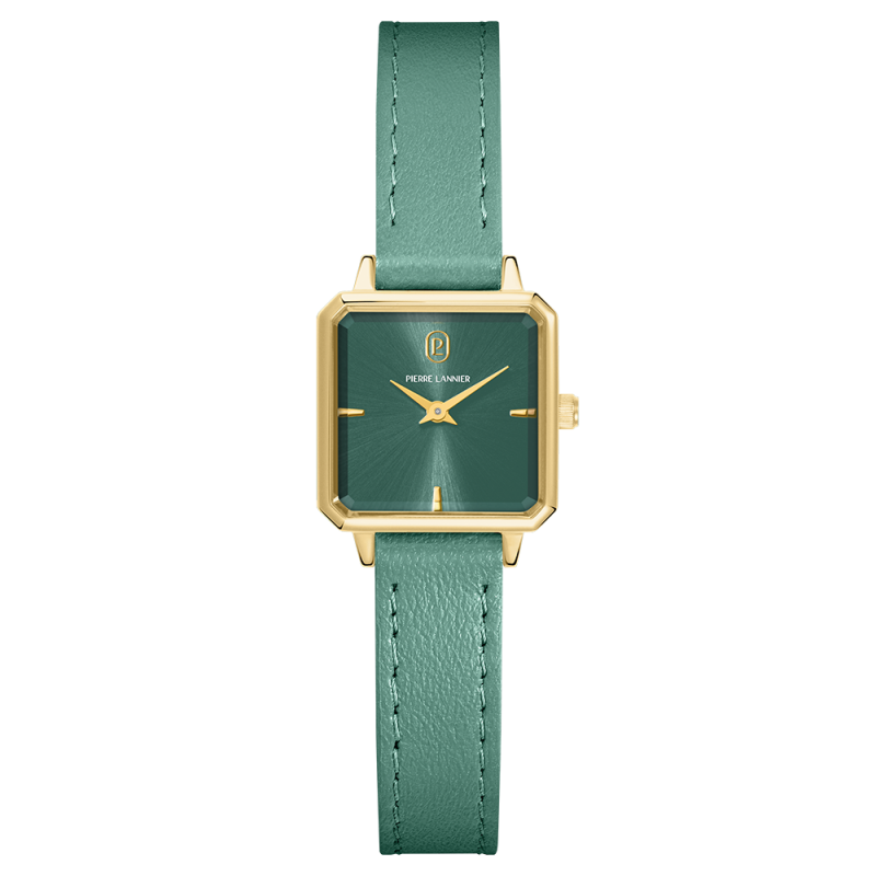 Pierre Lannier Leonor Montre Femme Doré Cuir Vert 072J577 Pierre Lannier Leonor Montre Femme Doré Cuir Vert 072J577