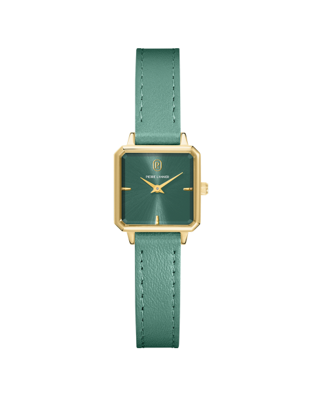 Pierre Lannier Leonor Montre Femme Doré Cuir Vert 072J577