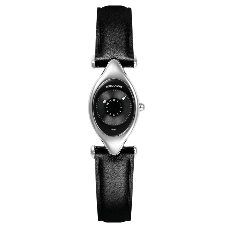 Pierre Lannier Ovni Montre Femme Acier Cuir Noir 094L633 Pierre Lannier Ovni Montre Femme Acier Cuir Noir 094L633