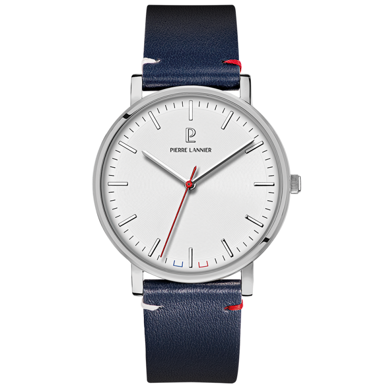 Pierre Lannier Essential Montre Homme Acier Cuir Bleu 217G106 Pierre Lannier Essential Montre Homme Acier Cuir Bleu 217G106