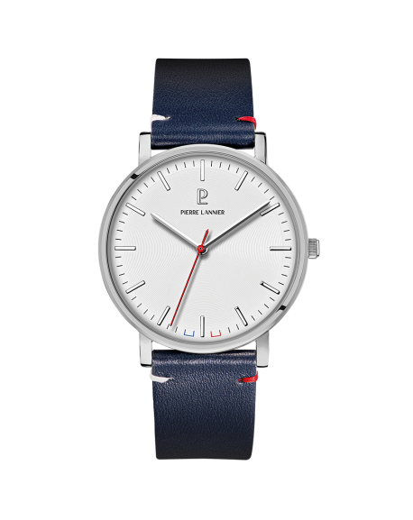 Pierre Lannier Essential Montre Homme Acier Cuir Bleu 217G106