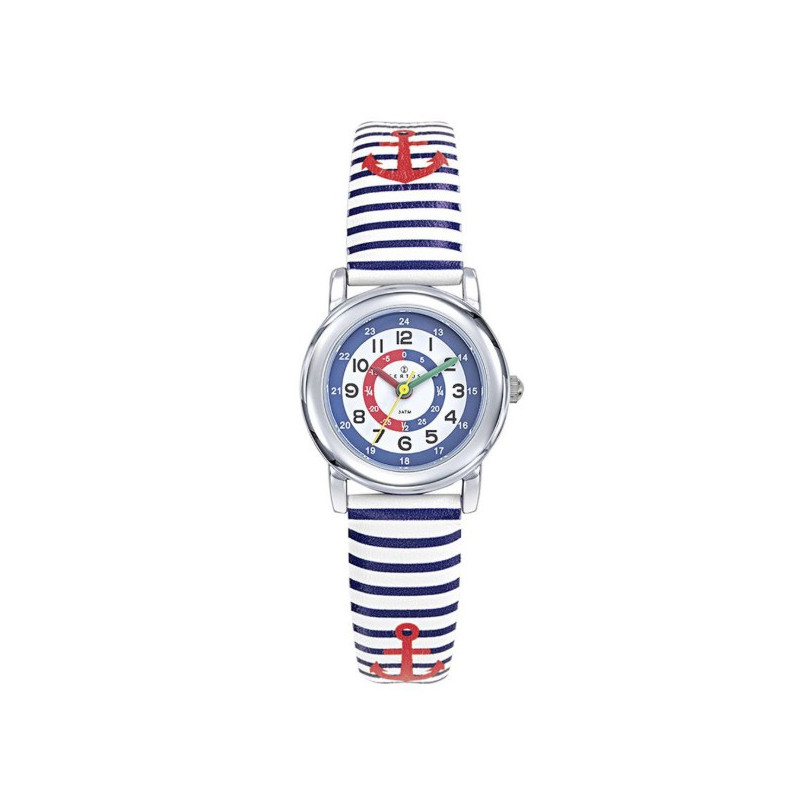 Certus Montre Enfant Cuir Blanc Bleu Marin 647712