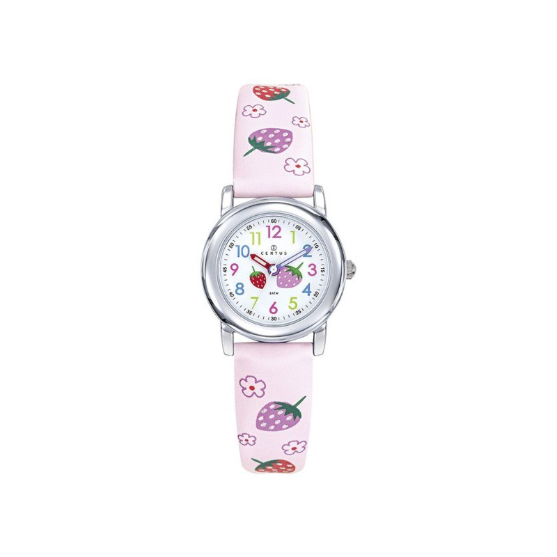 Certus Montre Enfant Cuir Rose Fraises 647713