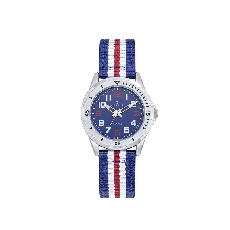 Certus Montre Enfant Tissu Bleu Blanc Rouge 647724
