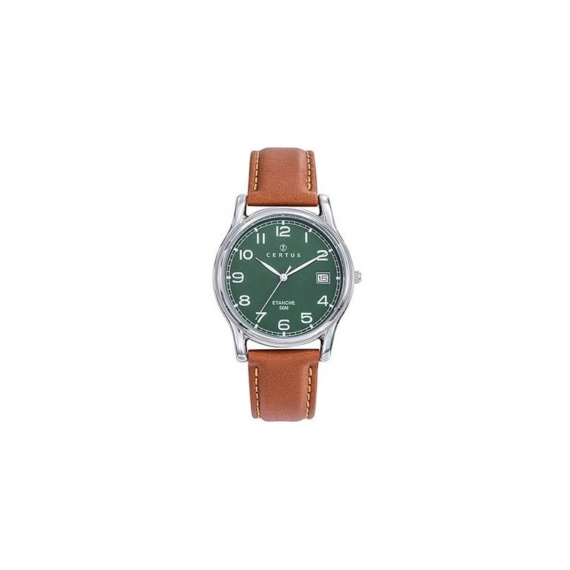 Certus Montre Homme Acier Cuir Marron 611317