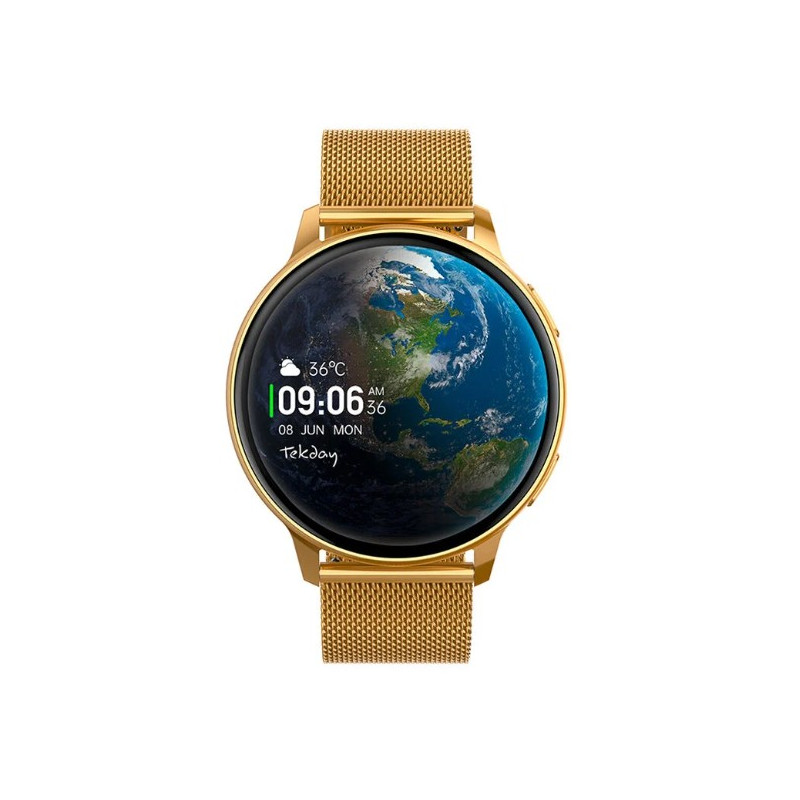 Tekday Montre Connectée Mixte Acier Doré Rose 656536