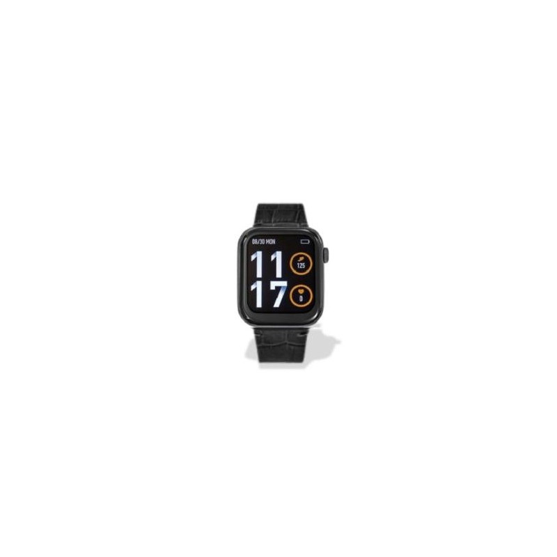 Tekday Montre Connectée Mixte Acier Cuir Noir 656553