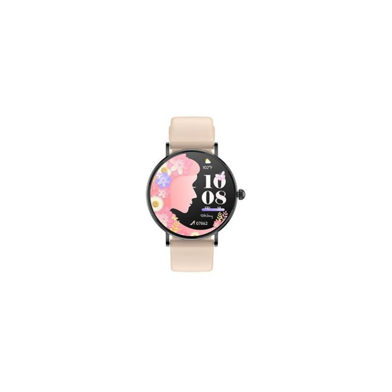 Tekday Montre Connectée Acier Silicone Rose 656568