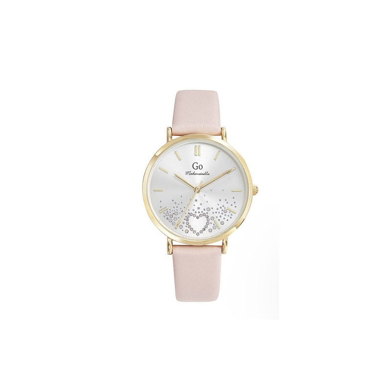 Go Girl Montre Femme Acier Cuir Rose 699624