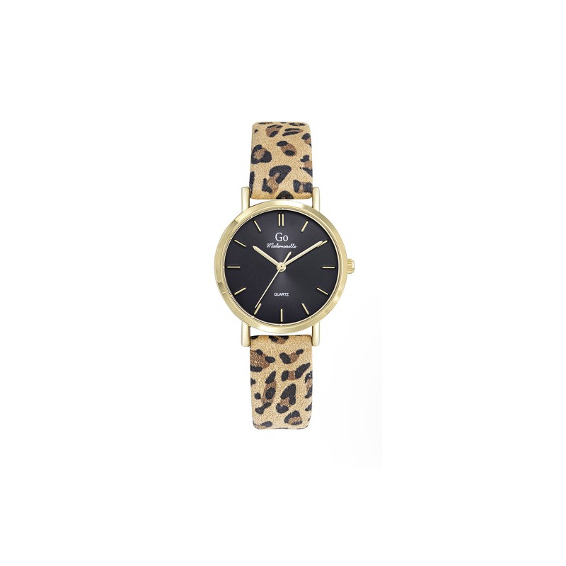 Go Girl Montre Femme Acier Cuir Léopard 699637