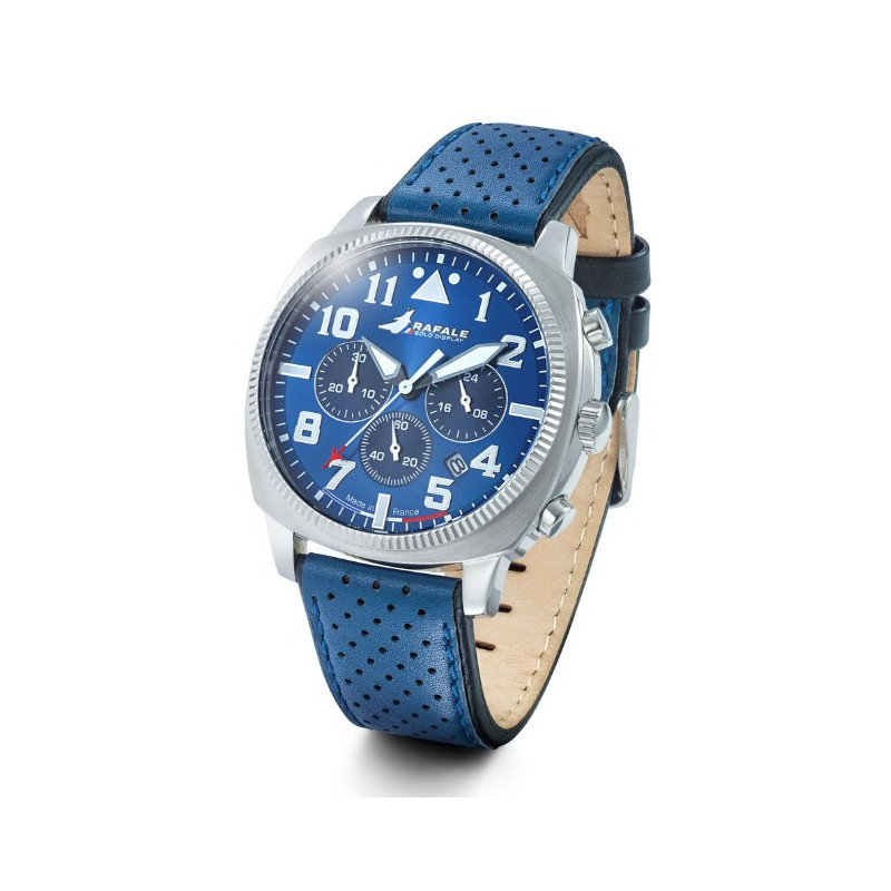 Rafale Coach Montre Homme Acier Cuir Bleu 666025