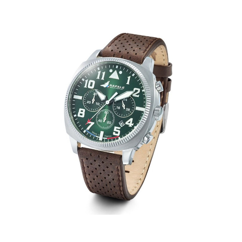 Rafale Coach Montre Homme Acier Cuir Marron 666026