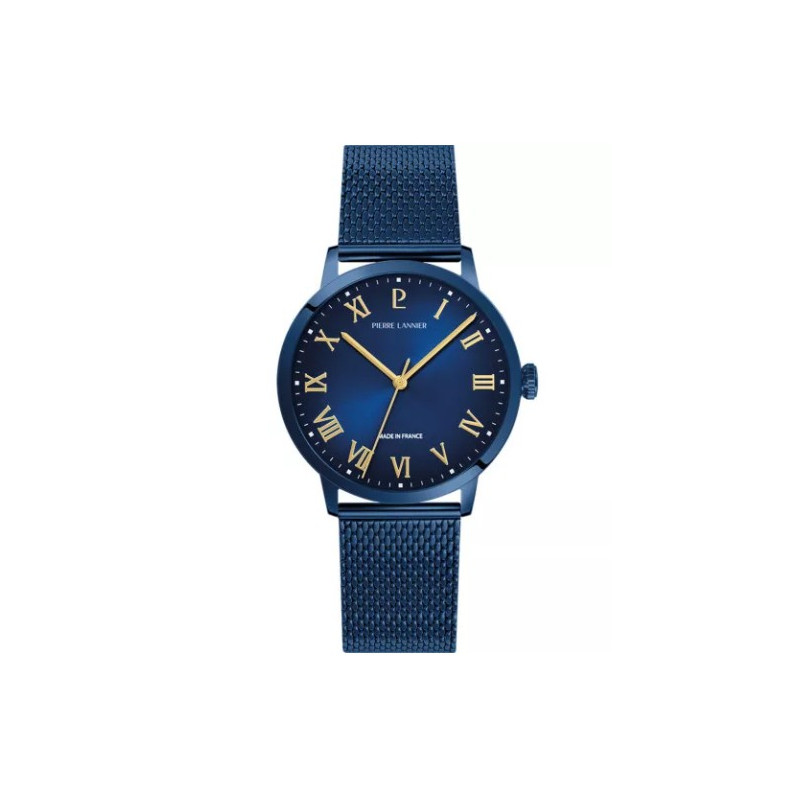 copy of Pierre Lannier Interval Montre Homme Acier Cuir Marron 255G164