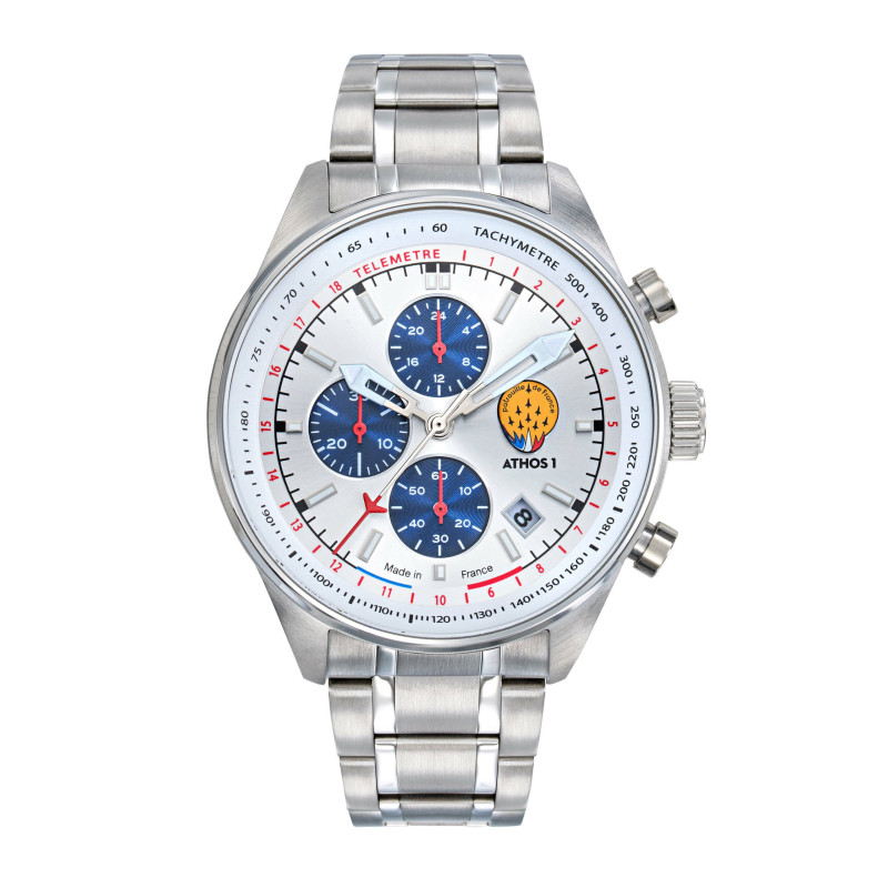 Patrouille de France Athos1 Montre Homme Chrono Acier 668150