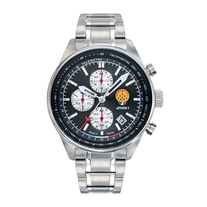 Patrouille de France Athos1 Montre Homme Chrono Acier 668151