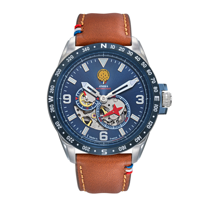 Patrouille de France Athos 6 Montre Homme Automatique Cuir Marron 668152