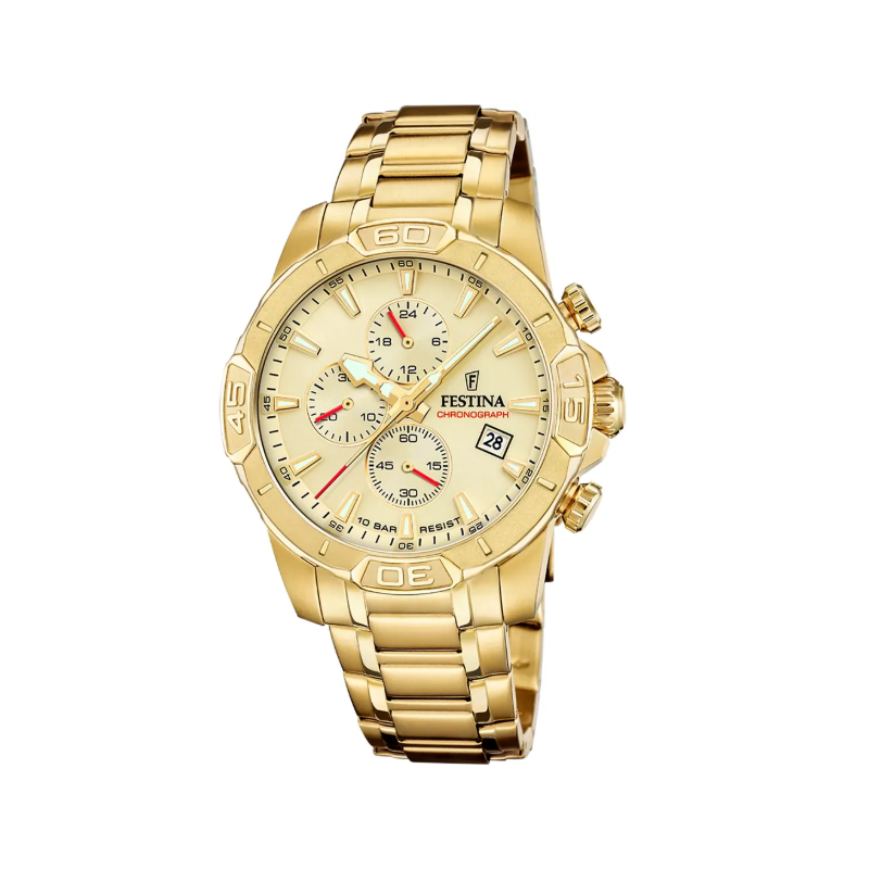 Festina Timeless Chronograph Montre Homme Acier Doré F20705/2