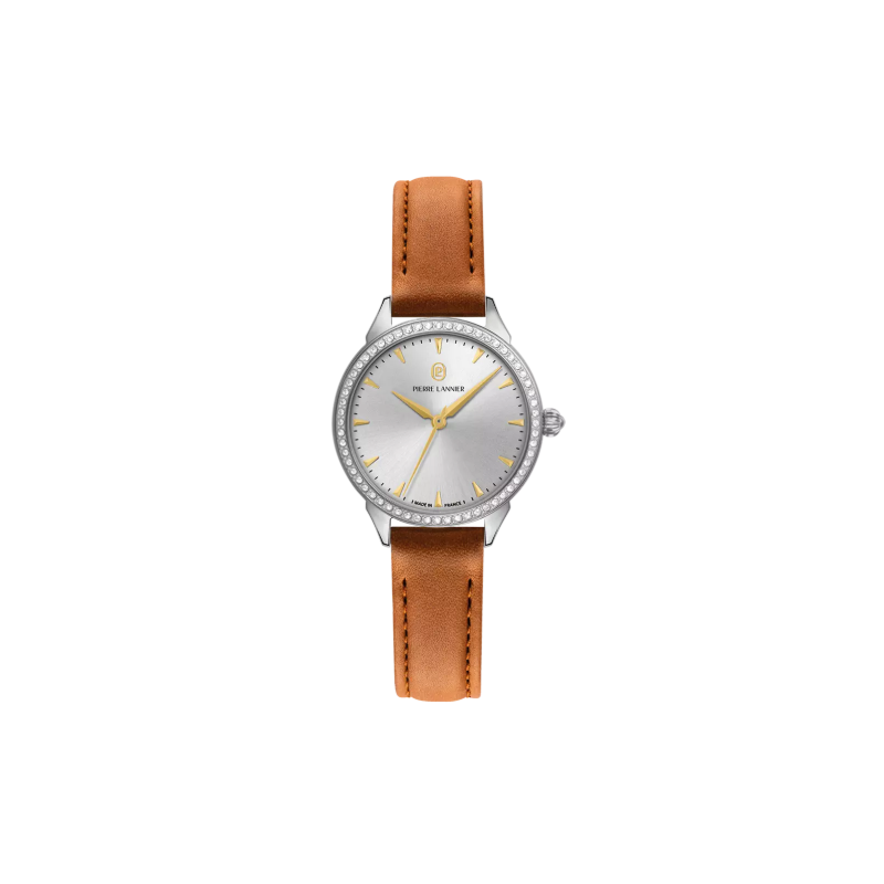 Pierre Lannier Astoria Montre Femme Cuir Marron 040K624