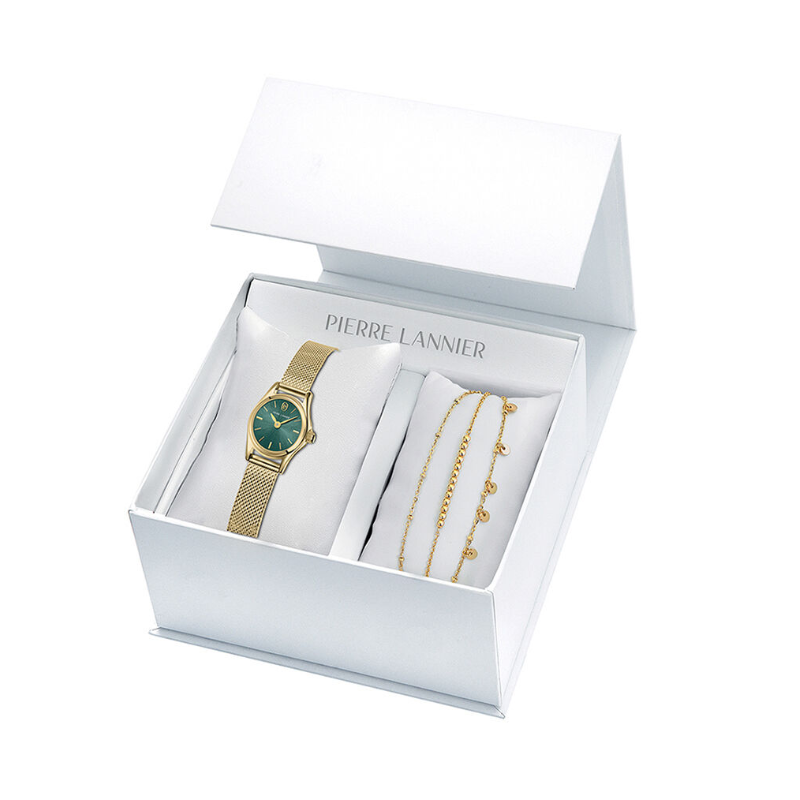 Pierre Lannier Coffret Ovalia Montre Femme Acier Doré 161D572